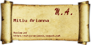 Mitiu Arianna névjegykártya